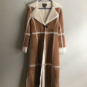 Real Leather Bohemian Trenchcoat Worn Once